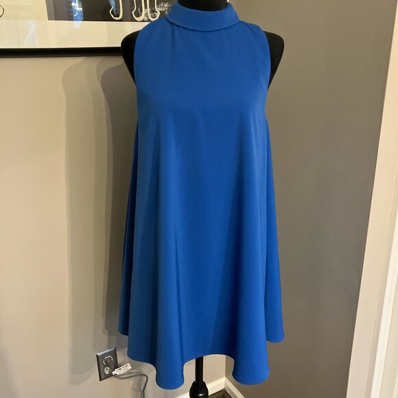 J.O.A. of Los Angeles knee length sleeveless royal blue retro tent dress size sm - Picture 1 of 7